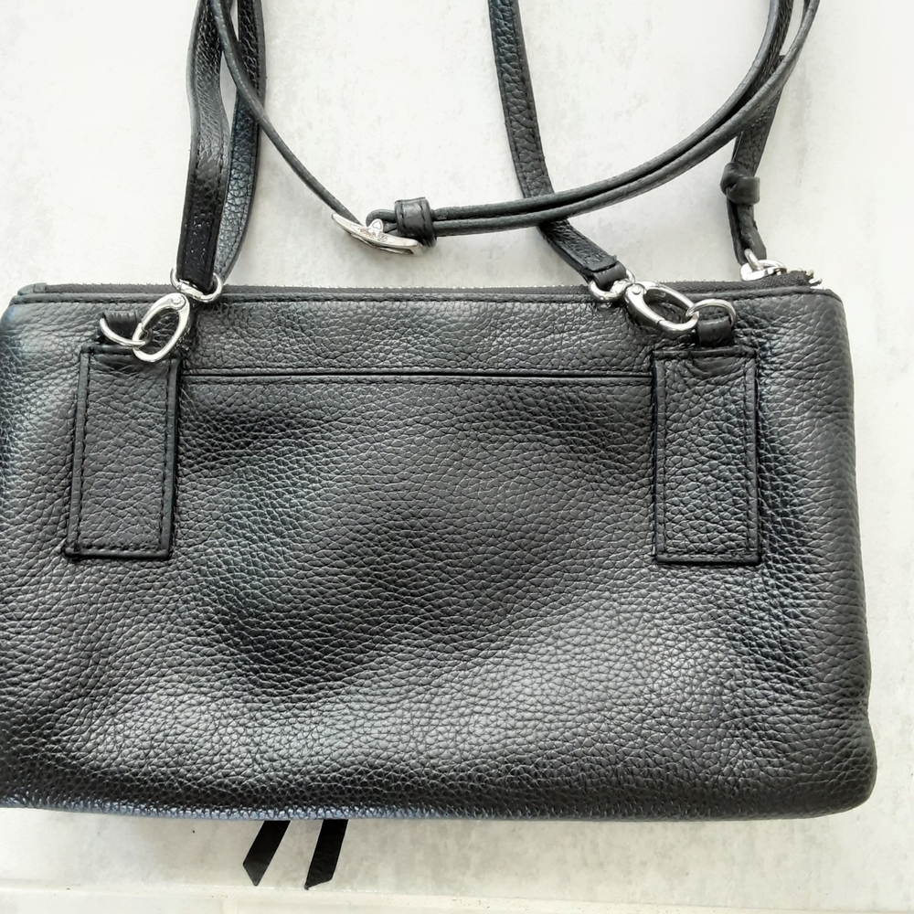 Brighton Interlok Convertible Belt Pouch, Black Leather Crossbody Bag Hand-Laced - Picture 3 of 13